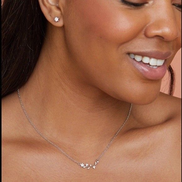 NEW Kenneth Jay Lane Necklace and Earrings Coordinating Set Silver CZ Jewelry - Picture 6 of 12